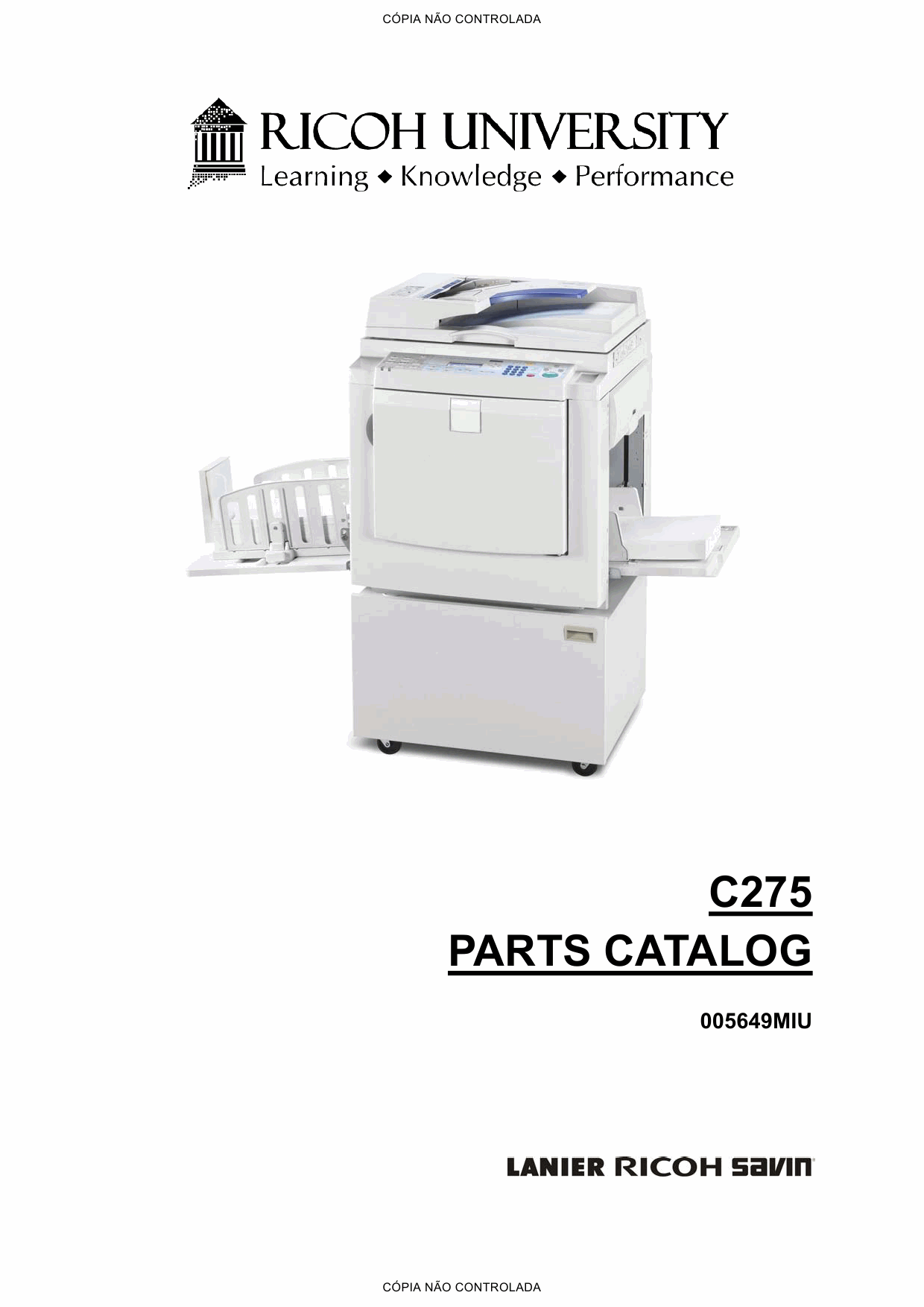 RICOH Aficio DX-3343 3443 C275 Parts Catalog-1